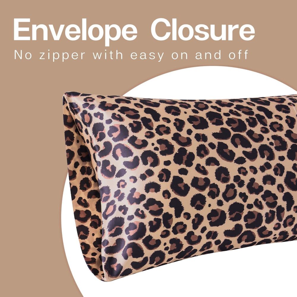 MR&HM Satin Pillowcase Silk Satin Pillowcase 2 Pack, Queen 20x30 Brown Leopard) - Picture 4 of 4